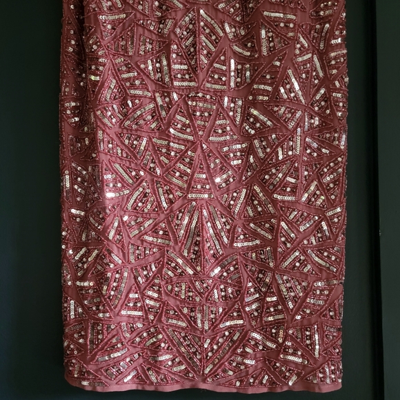 NWT Mac Duggal 93550 Pink Sleeveless Geometric Sequin Beaded Midi Dress Size‎ 4 - Picture 5 of 16